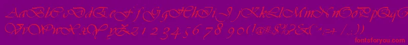 VilladbNormal Font – Red Fonts on Purple Background