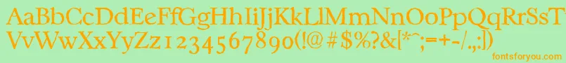 CasablancaantiqueLightRegular Font – Orange Fonts on Green Background