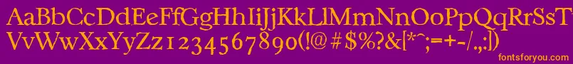 CasablancaantiqueLightRegular Font – Orange Fonts on Purple Background