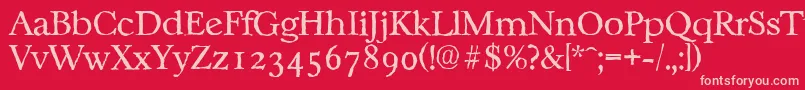 CasablancaantiqueLightRegular Font – Pink Fonts on Red Background