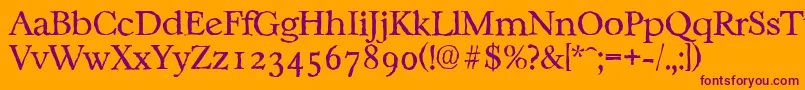 CasablancaantiqueLightRegular Font – Purple Fonts on Orange Background