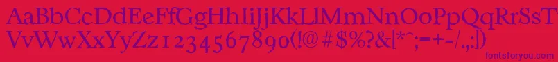 CasablancaantiqueLightRegular Font – Purple Fonts on Red Background