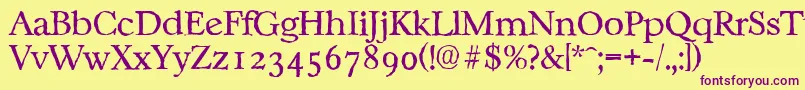 CasablancaantiqueLightRegular Font – Purple Fonts on Yellow Background