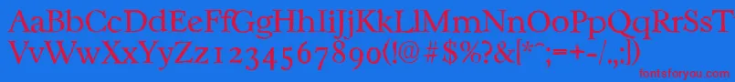 CasablancaantiqueLightRegular Font – Red Fonts on Blue Background