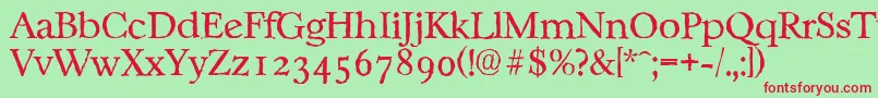 CasablancaantiqueLightRegular Font – Red Fonts on Green Background