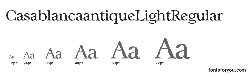 CasablancaantiqueLightRegular Font Sizes