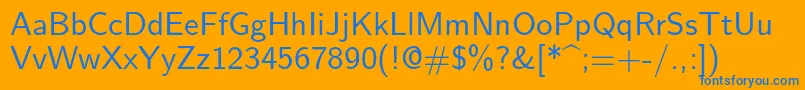 Lmsans10Regular Font – Blue Fonts on Orange Background