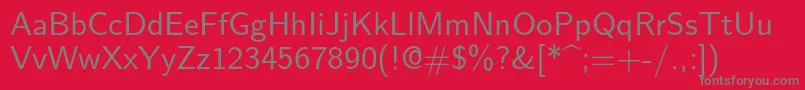 Lmsans10Regular Font – Gray Fonts on Red Background