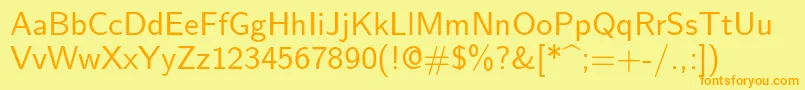 Lmsans10Regular Font – Orange Fonts on Yellow Background