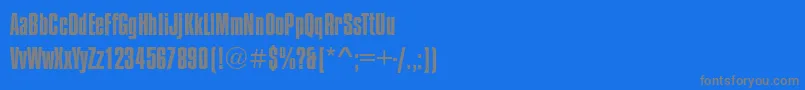 フォントCompressedRegular – 青い背景に灰色の文字