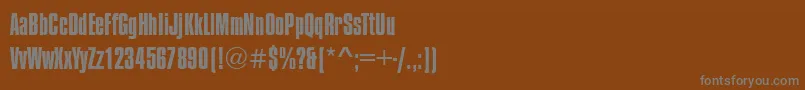 フォントCompressedRegular – 茶色の背景に灰色の文字