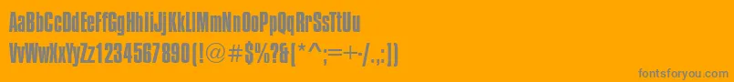 フォントCompressedRegular – オレンジの背景に灰色の文字