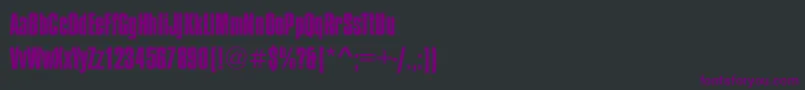 フォントCompressedRegular – 黒い背景に紫のフォント