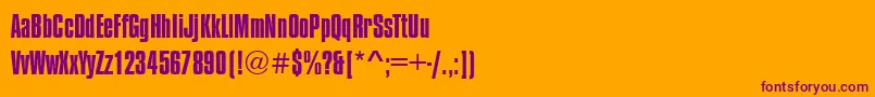 CompressedRegular Font – Purple Fonts on Orange Background