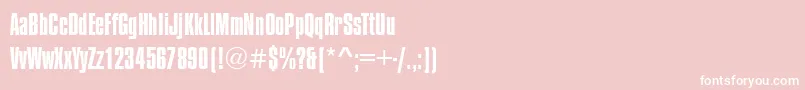 フォントCompressedRegular – ピンクの背景に白い文字