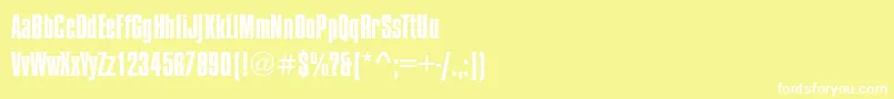 フォントCompressedRegular – 黄色い背景に白い文字