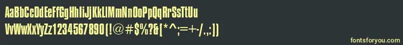 フォントCompressedRegular – 黒い背景に黄色の文字