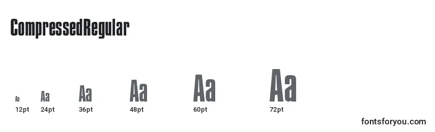 CompressedRegular Font Sizes