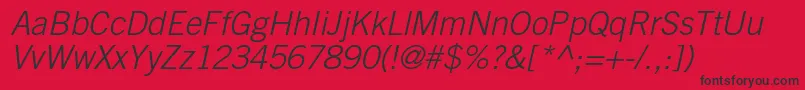 TradegothicltstdLightobl Font – Black Fonts on Red Background