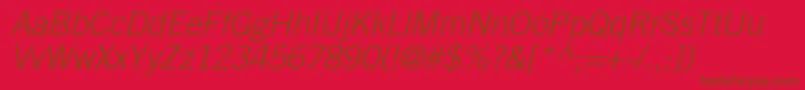 Police TradegothicltstdLightobl – polices brunes sur fond rouge