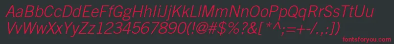 TradegothicltstdLightobl Font – Red Fonts on Black Background
