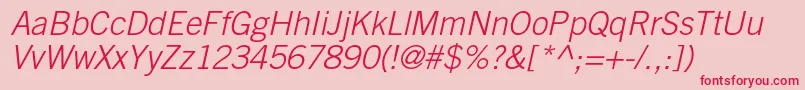 TradegothicltstdLightobl Font – Red Fonts on Pink Background