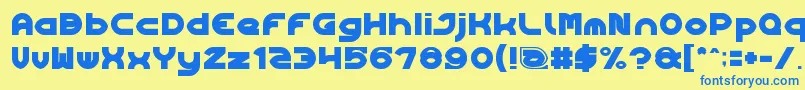 Algorithm-Schriftart – Blaue Schriften auf gelbem Hintergrund