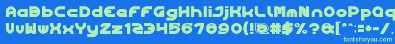 Algorithm Font – Green Fonts on Blue Background