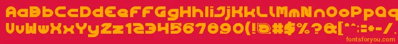 Algorithm Font – Orange Fonts on Red Background