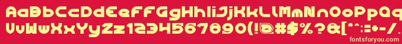 Fonte Algorithm – fontes amarelas em um fundo vermelho