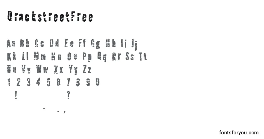Schriftart QrackstreetFree – Alphabet, Zahlen, spezielle Symbole