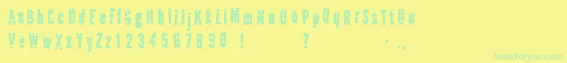 Police QrackstreetFree – polices vertes sur fond jaune