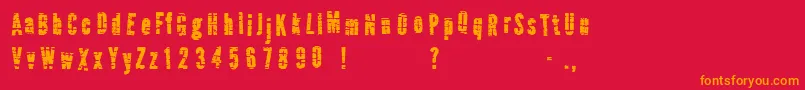 フォントQrackstreetFree – 赤い背景にオレンジの文字