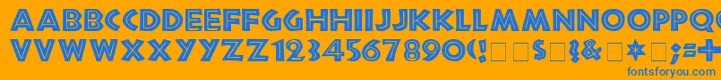 TribecaMedium Font – Blue Fonts on Orange Background