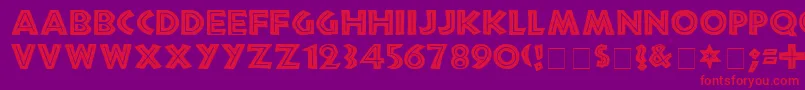 フォントTribecaMedium – 紫の背景に赤い文字