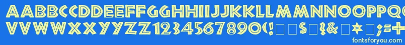 フォントTribecaMedium – 黄色の文字、青い背景