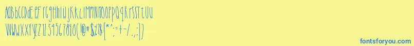 Cutiepie Font – Blue Fonts on Yellow Background