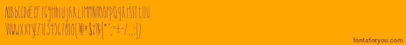 Police Cutiepie – polices brunes sur fond orange