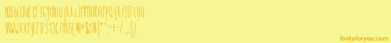 Cutiepie Font – Orange Fonts on Yellow Background