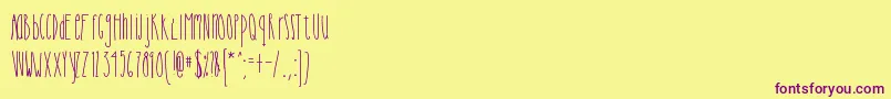 Cutiepie Font – Purple Fonts on Yellow Background