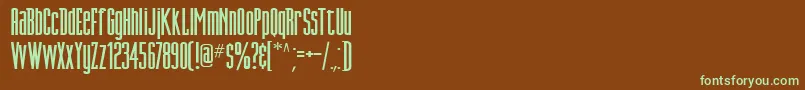 Czcionka Dntitling – zielone czcionki na brązowym tle