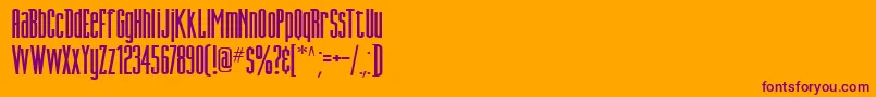 フォントDntitling – オレンジの背景に紫のフォント