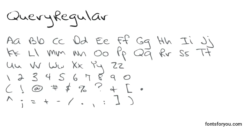 Schriftart QueryRegular – Alphabet, Zahlen, spezielle Symbole