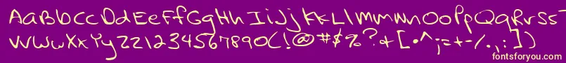 QueryRegular Font – Yellow Fonts on Purple Background