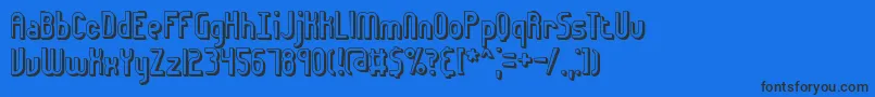 Euphoric3DBrk Font – Black Fonts on Blue Background