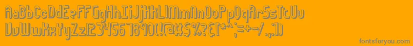 Euphoric3DBrk-Schriftart – Graue Schriften auf orangefarbenem Hintergrund