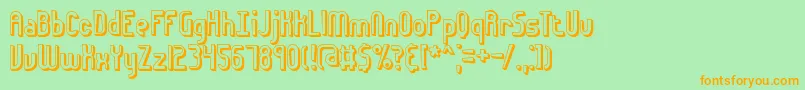 Euphoric3DBrk Font – Orange Fonts on Green Background