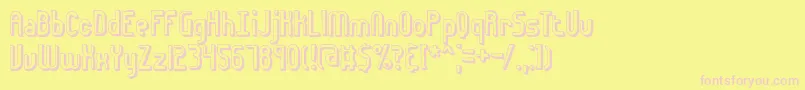 Euphoric3DBrk-Schriftart – Rosa Schriften auf gelbem Hintergrund