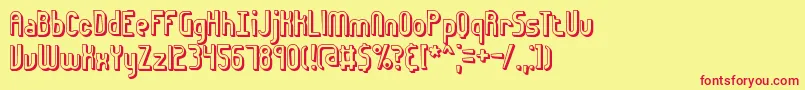 Euphoric3DBrk Font – Red Fonts on Yellow Background