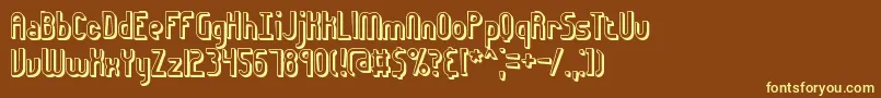 Euphoric3DBrk Font – Yellow Fonts on Brown Background